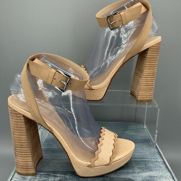 Pelle Moda Shoes - Pelle Moda Gianna Platform Natural Heeled Sandals Tan Size 9M